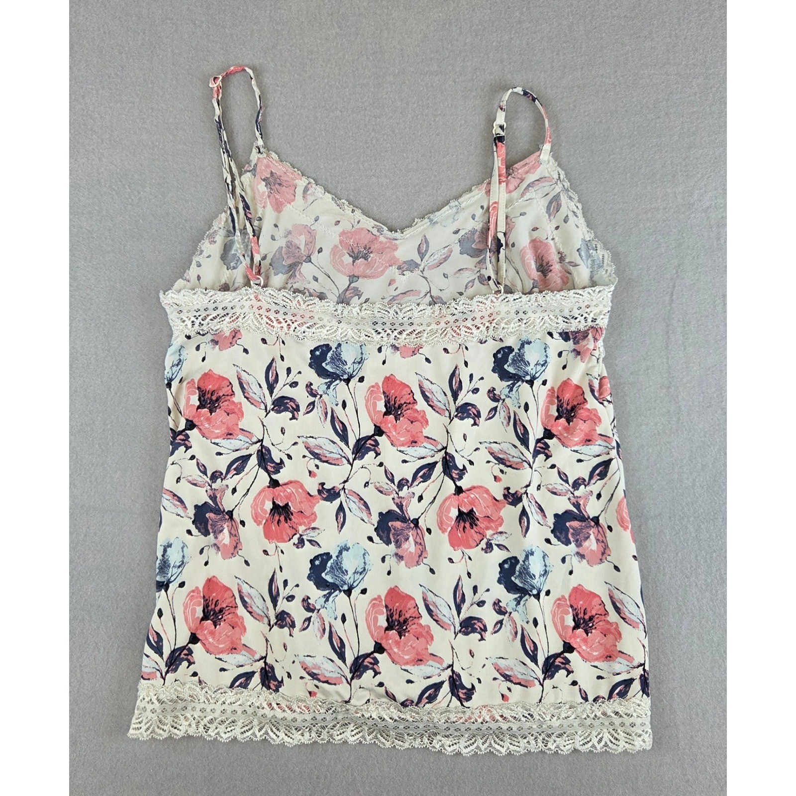 Floral Lace Trim Camisole Layering Tank Top Romantic Jessica Simpson Size Medium