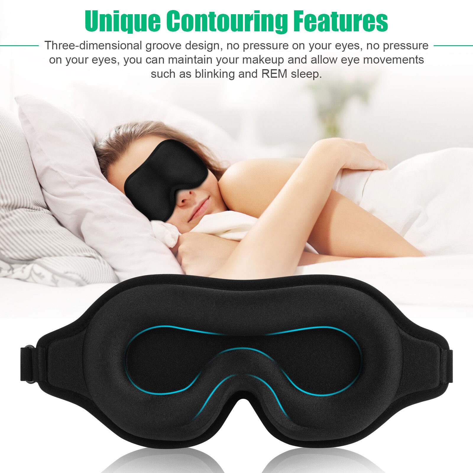 2PCS 3D Travel Silk Eye Mask Sleeping Soft Padded Shade Cover Relax Blindfold US