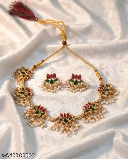 Indian Bollywood Gold Plated Kundan Choker Bridal Necklace Earrings Jewelry Set