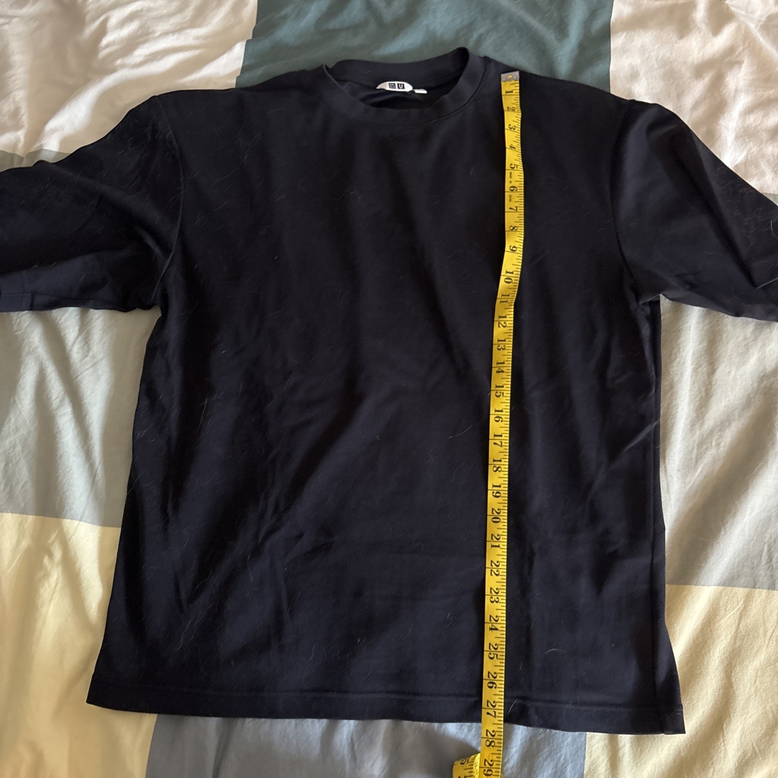 Uniqlo U AIRism Black Cotton Jersey T-shirt Men’s Crew Neck Short Sleeve Size L