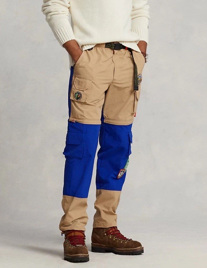 POLO RALPH LAUREN CONVERTIBLE WATER-RESISTANT WINDBREAKER PANTS TO SHORTS LARGE