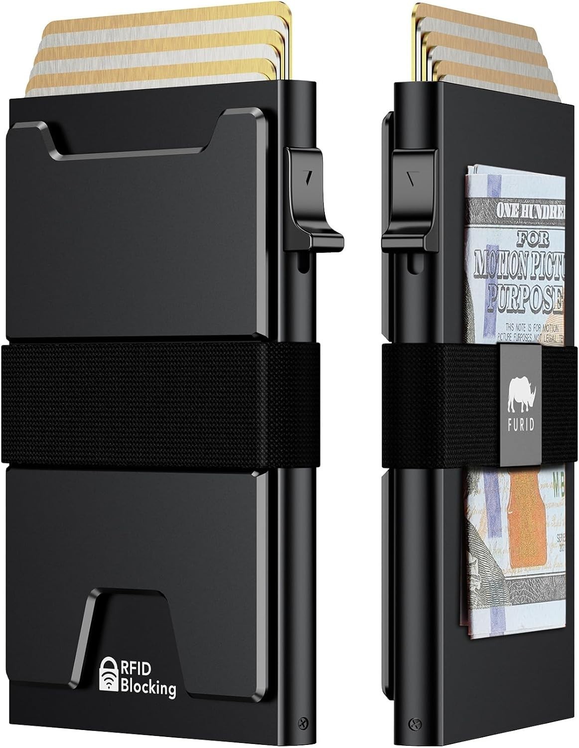 Furid Smart Card Wallet for Men RFID Blocking Pop Up Metal Wallet-colors