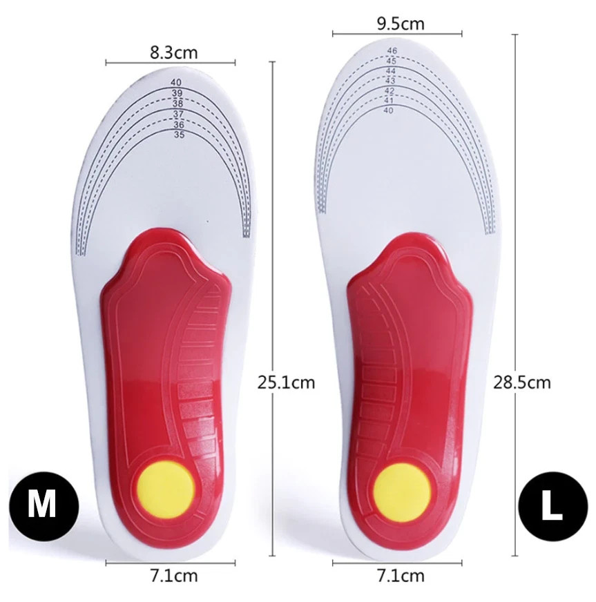 Orthotic Shoe Insoles Inserts Flat Feet High Arch Support for Plantar Fasciitis