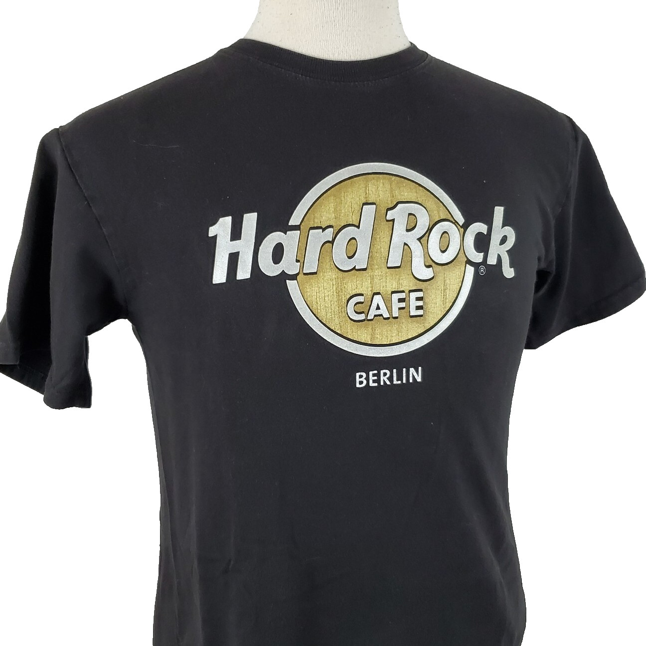 Hard Rock Cafe Berlin T-Shirt Mens Medium Black Cotton, Logo Promotion Germany