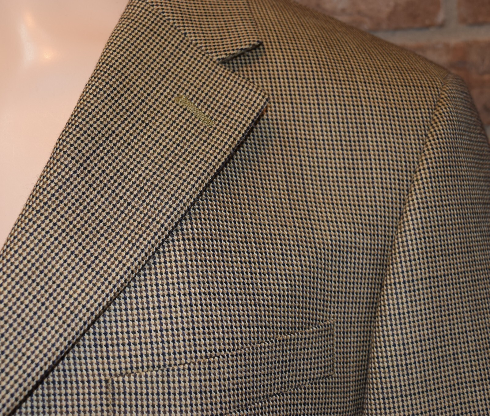 T Harris Blazer Mens 42R Regular Houndstooth 3 Button 100% Wool Double Vented