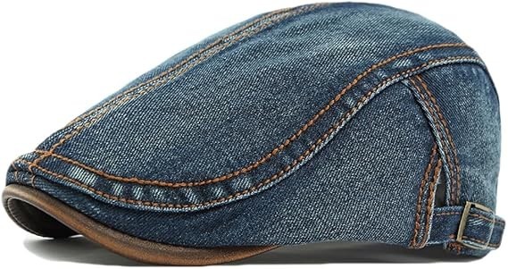 Denim Newsboy Hats Flat Cap for Men Women Adjustable Ivy Gatsby Cabbie Drivin…