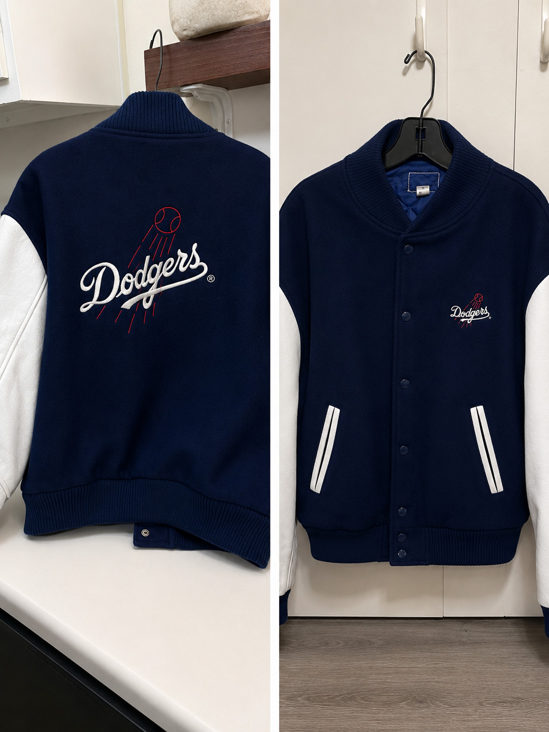 Vintage Los Angeles Dodgers Wool & Leather Varsity Jacket – Blue/White Embroider