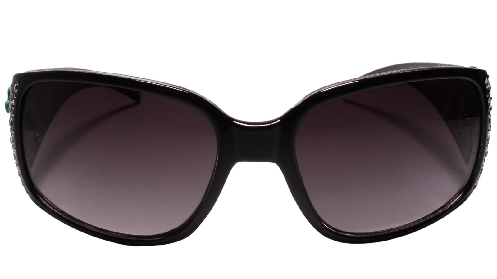 Cross Emblem Rhinestone Western Bling Cowgirl Style Womens Black Sunglasses