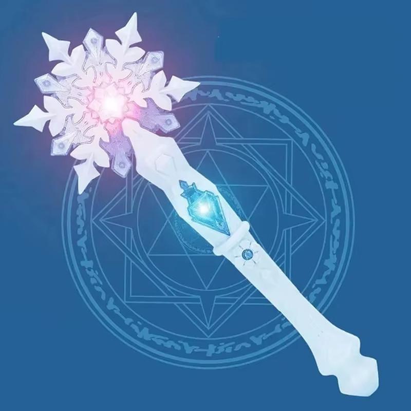 Funny Princess Light Up Snowflake Wand Flashing Snow Star Wands Children Toys