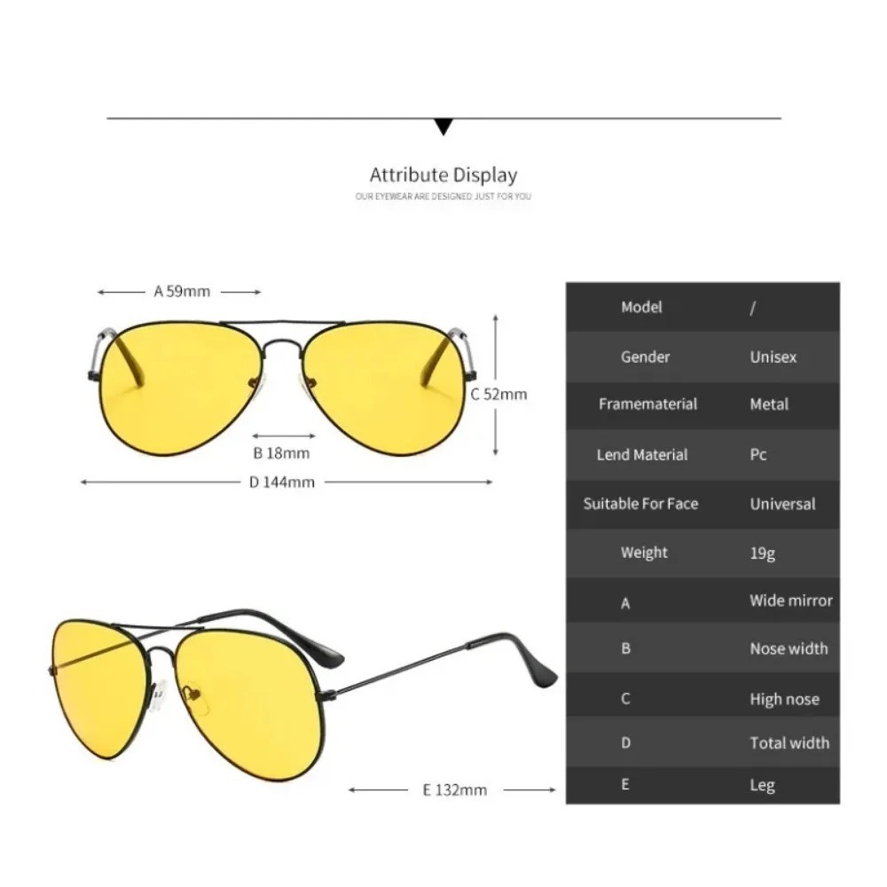 Men Women Aviator Sunglasses Double Bridge Gradient Lens Metal Frame