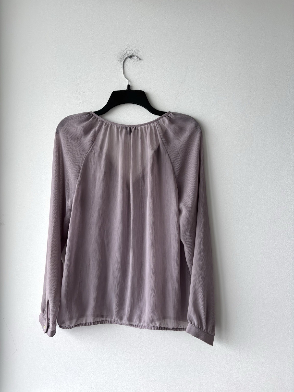 Ann Taylor Blouse Light Purple Lace Sheer Long Sleeve Women S Romantic Fairy