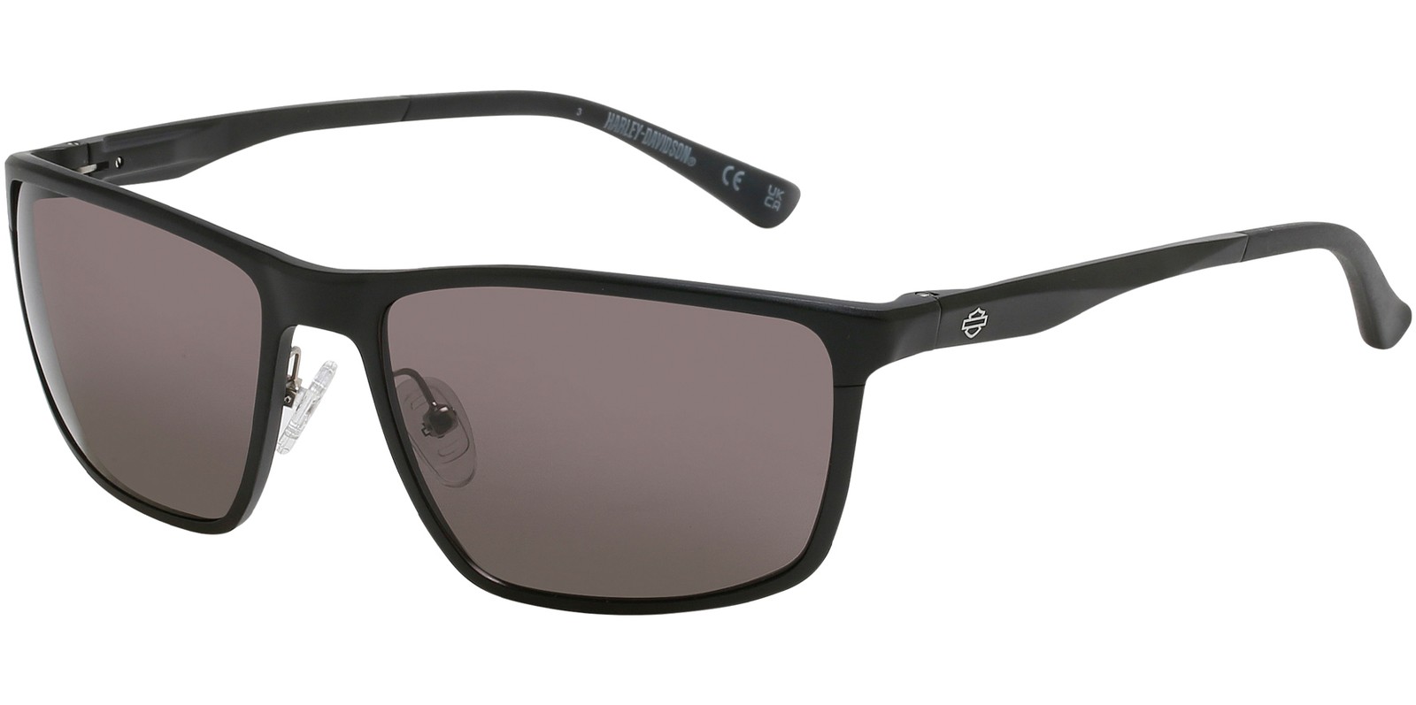 Harley Davidson Men’s Matte Black Rectangle Aluminum Sunglasses – HD1015X 02D 60