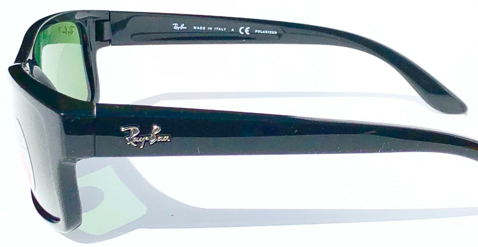 NEW* Ray Ban Black polished Rectangle POLARIZED Green Lens Sunglass RB 4151 601