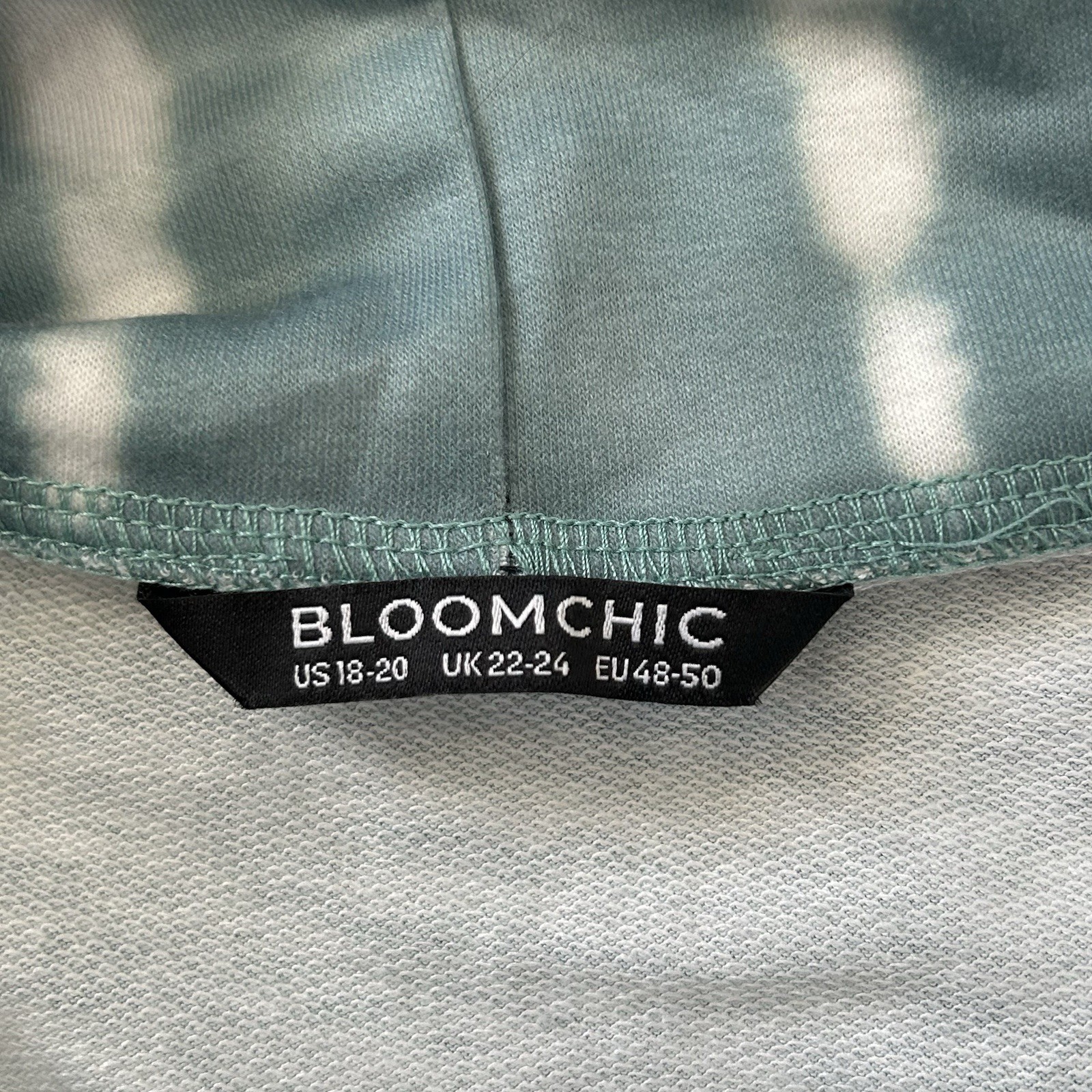 Bloomchic Tie Dye/Ombre 1/2 Snap Hooded Sweatshirt – Women’s 18/20 Teal Black