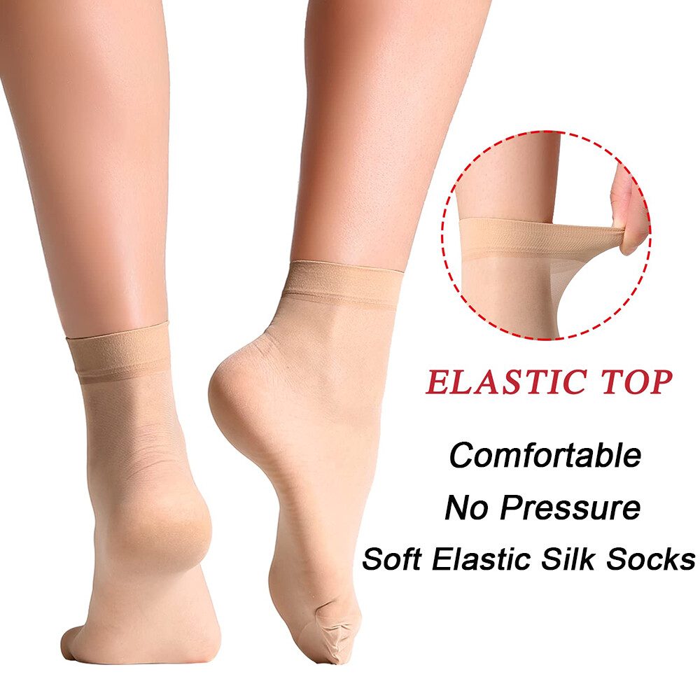 10/20 Pairs Women Ankle Stockings Nylon Elastic Short Sheer Silk Socks Hosiery