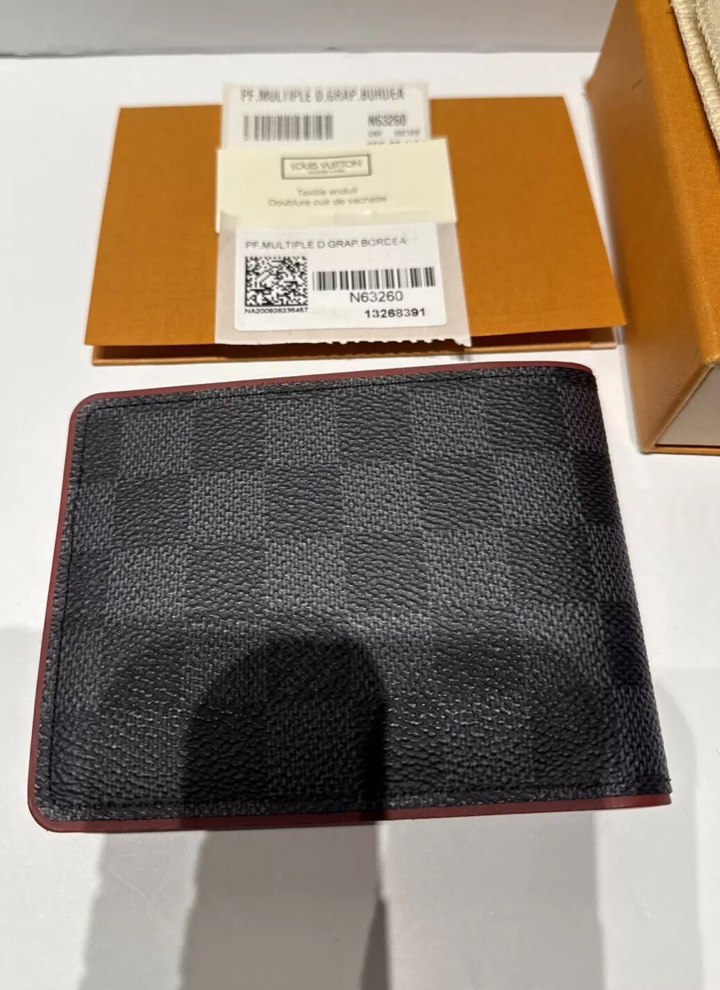 LOUIS VUITTON Men’s Wallet PF.MULTIPLE D.GRAP.BORDEA N63260_13268391 MADE FRANCE