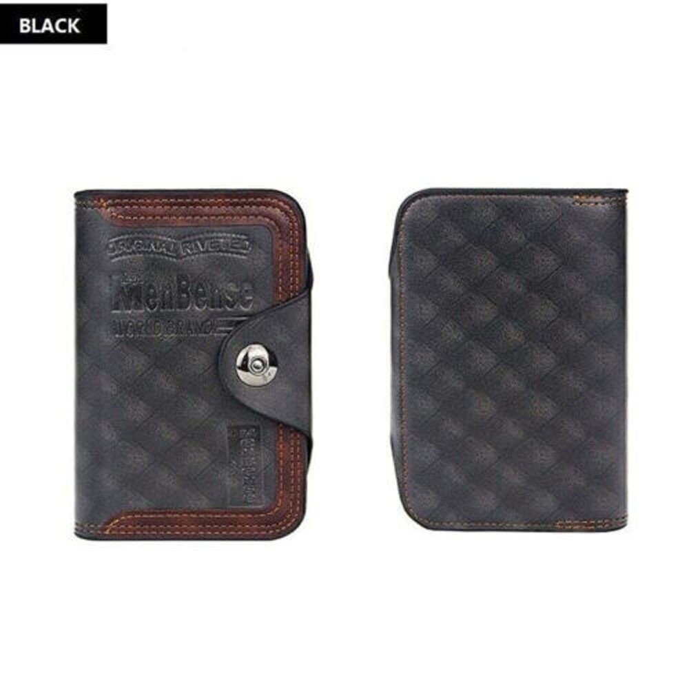 Credit Card Holder Wallet With Hasp Men’s S4 Retro Leather Vertical Section