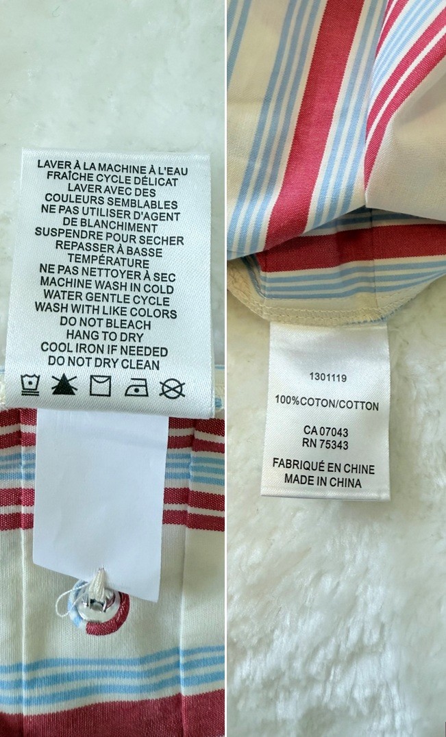 NWT Caroline Constas Striped Cotton Maxi Dress Peter Pan Collar Size S