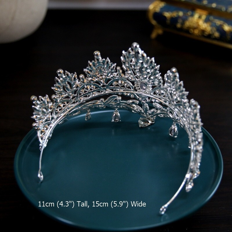 11cm Tall Luxury Crystal Wedding Queen Princess Tiara Crown For Women