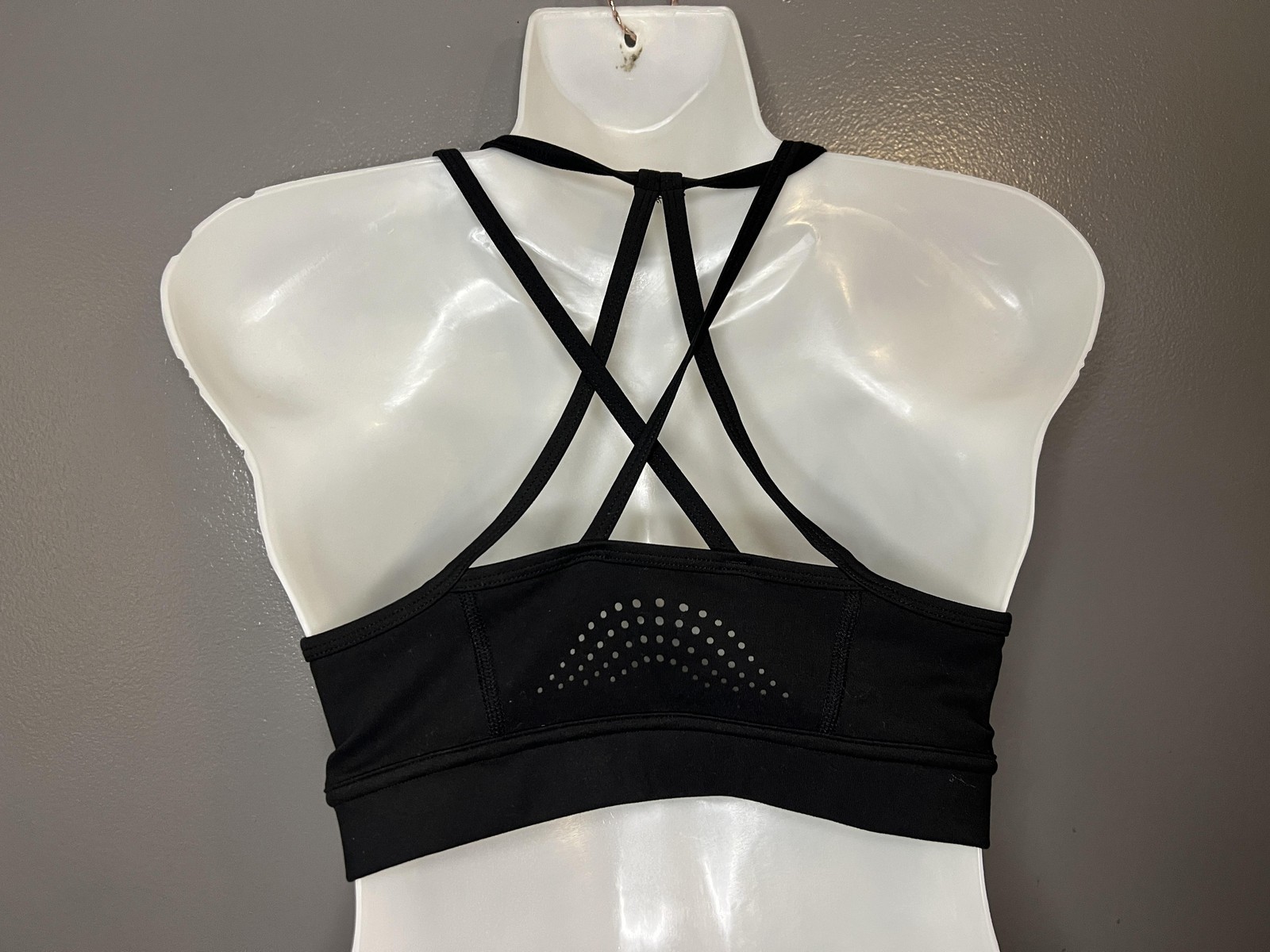 Xersion Sports Bra Womens Small Black Strappy Crossback Padded Stretch Lined