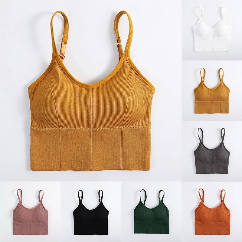 Women Fitness Padded Stretch Sports Bra Bralette Yoga Crop Top Underwear Vest @