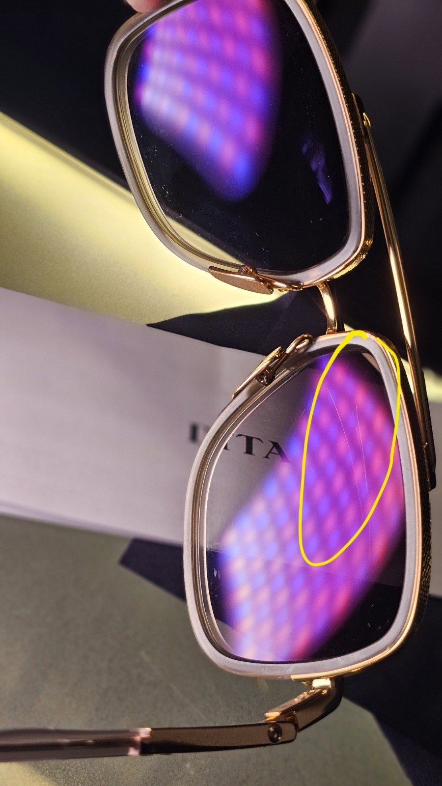 DITA MACH ONE Men’s Titanium Sunglasses Gold Frame Purple Tinted DRX-2030