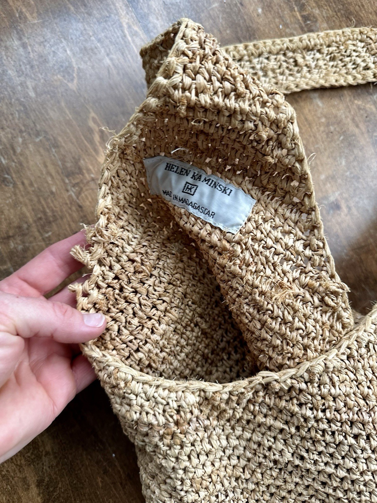 Helen Kaminski 100% Pure Raffia Shoulder Tote Bag Made in Madagascar