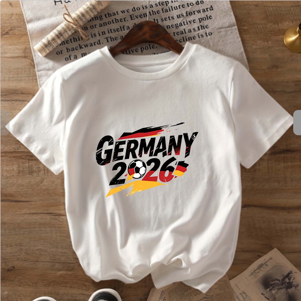 Germany 2026 Soccer Flag Print T-Shirt Women’s Stylish Sports Enthusiast Shirt