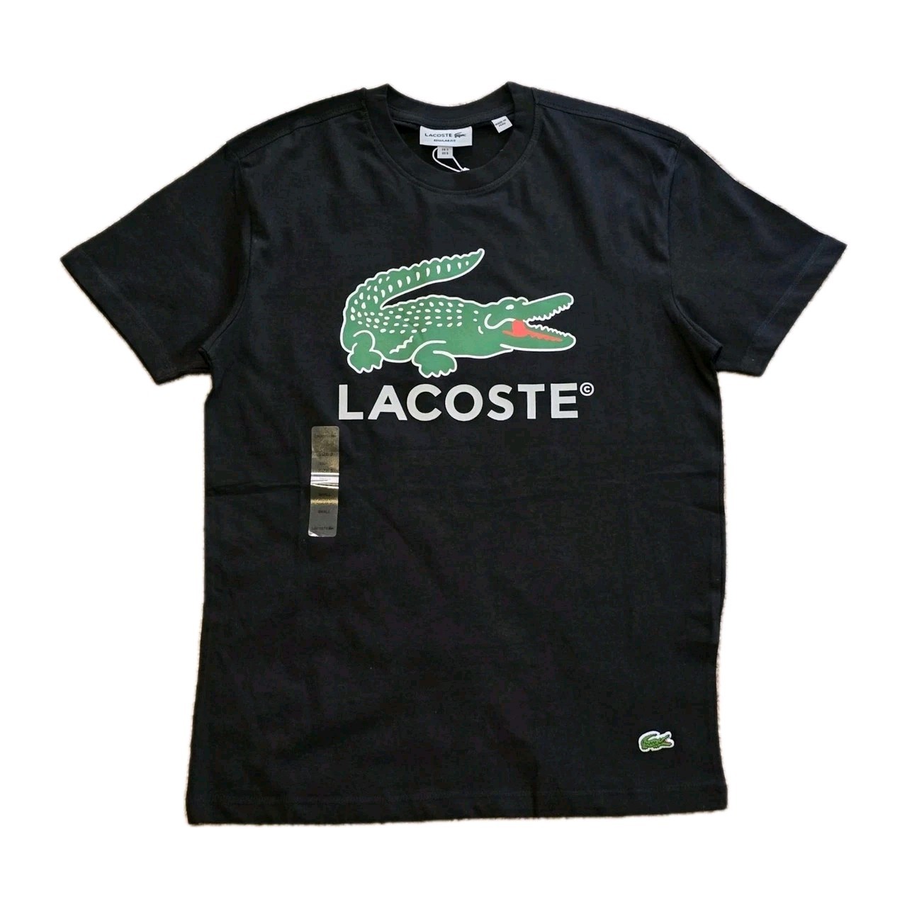 Lacoste Men’s Signature Print Cotton Jersey T-Shirt Black TH1285-51-031