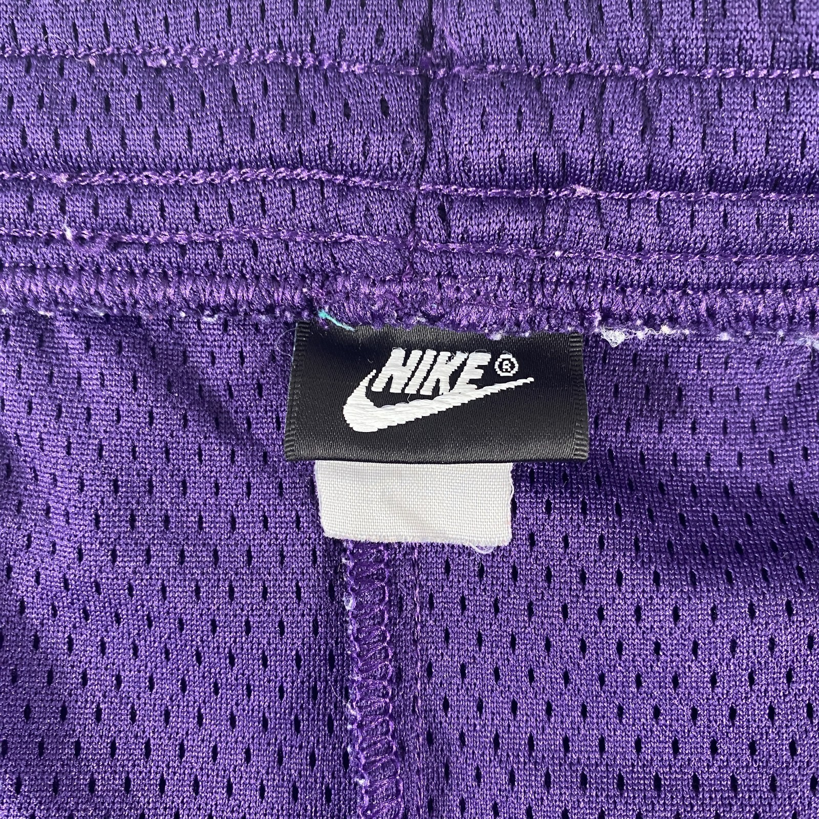 Vintage 90s Nike Air Mesh Shorts Mens XL Purple Black Tag Embroidered Logo