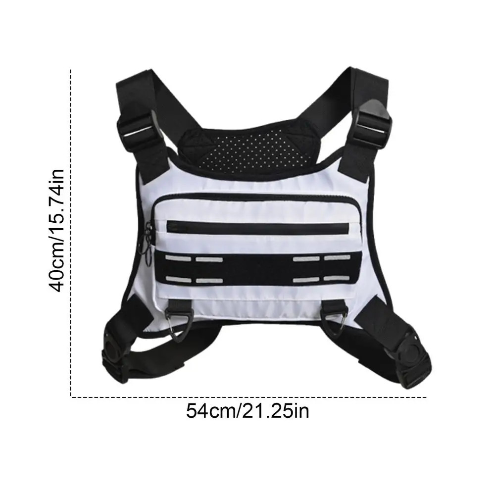 Adjustable Running Chest Bag Running Vest Bag Reflective Front Chest Pack with P