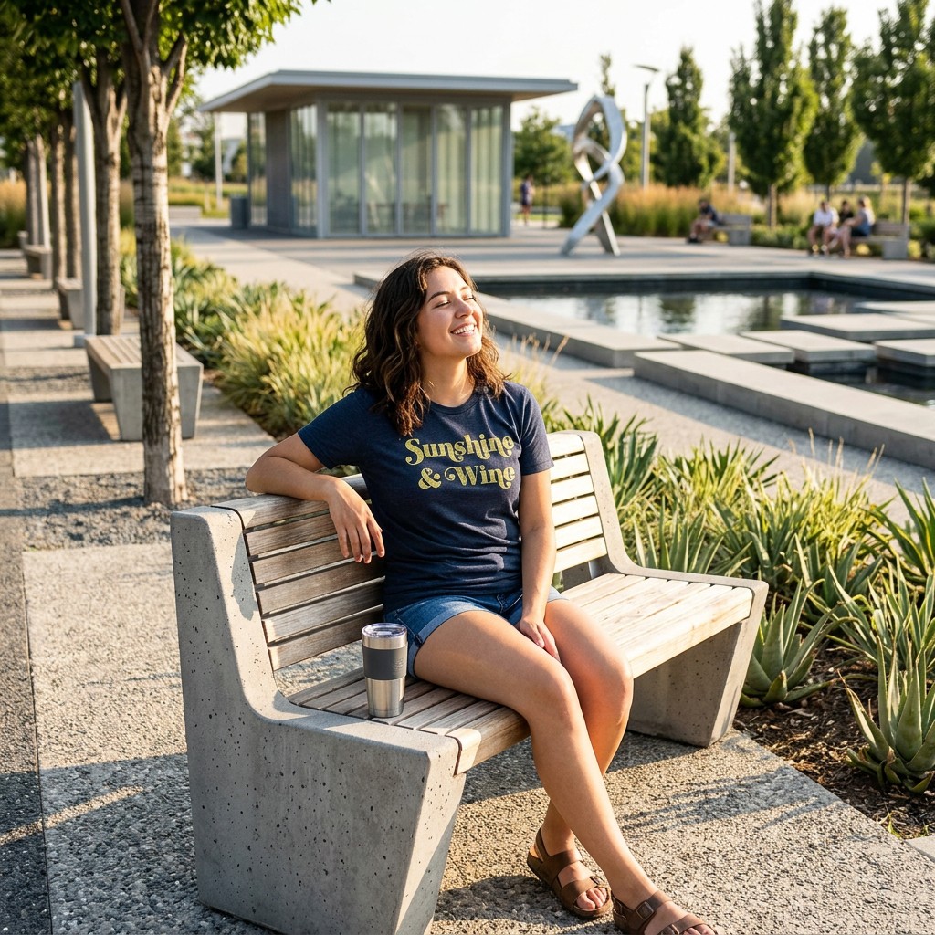 Womens Sunshine and Wine T Shirt Funny Summertime Drinking Vino Graphic Tee