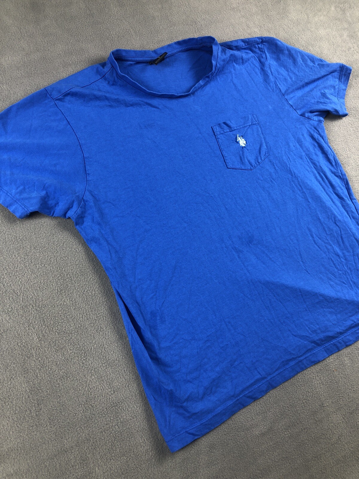 U S Polo Assn Shirt Mens Size M Blue T-Shirt Short Sleeve Crew Neck Pocket Basic