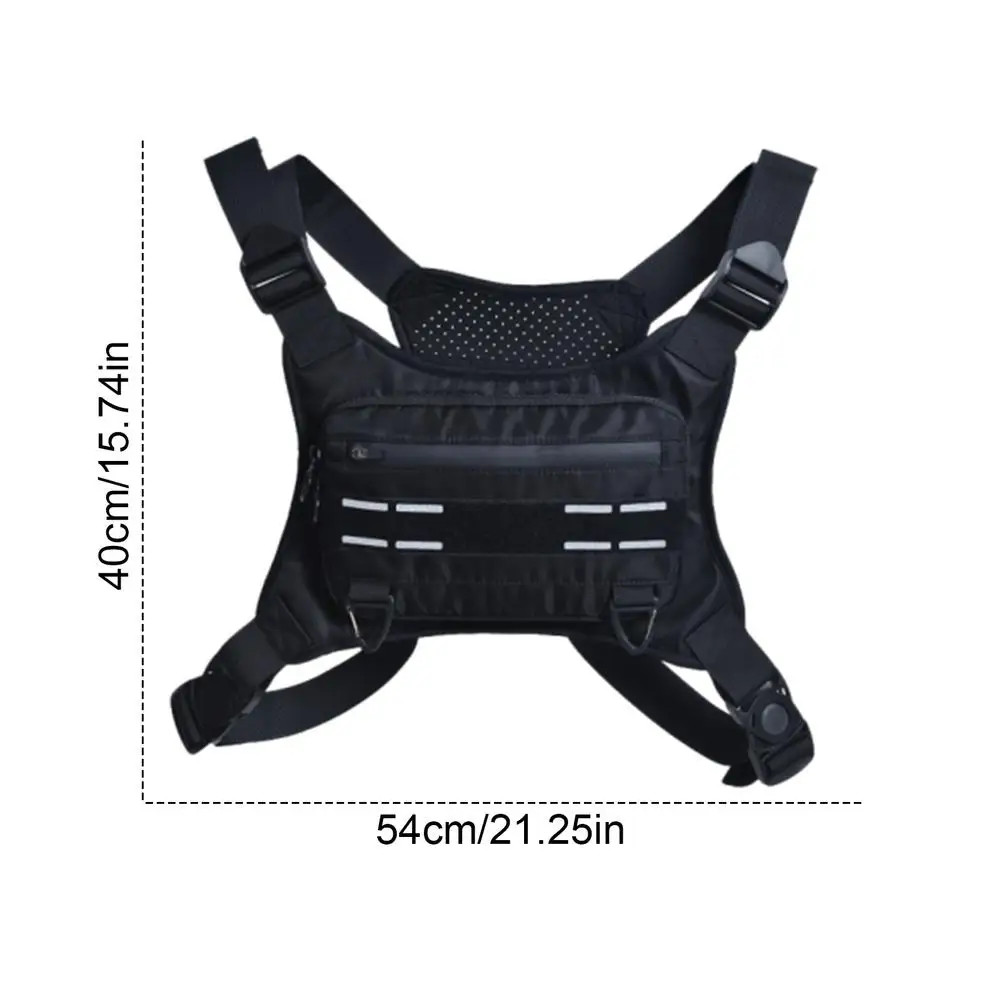 Adjustable Running Chest Bag Running Vest Bag Reflective Front Chest Pack with P
