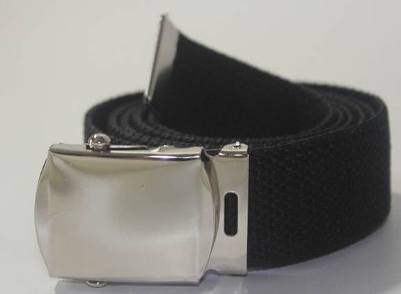 NEW ADJUSTABLE 56″ INCH ASSORTED CANVAS MILITARY WEB UNIFORM BELT CHROME BUCKLE