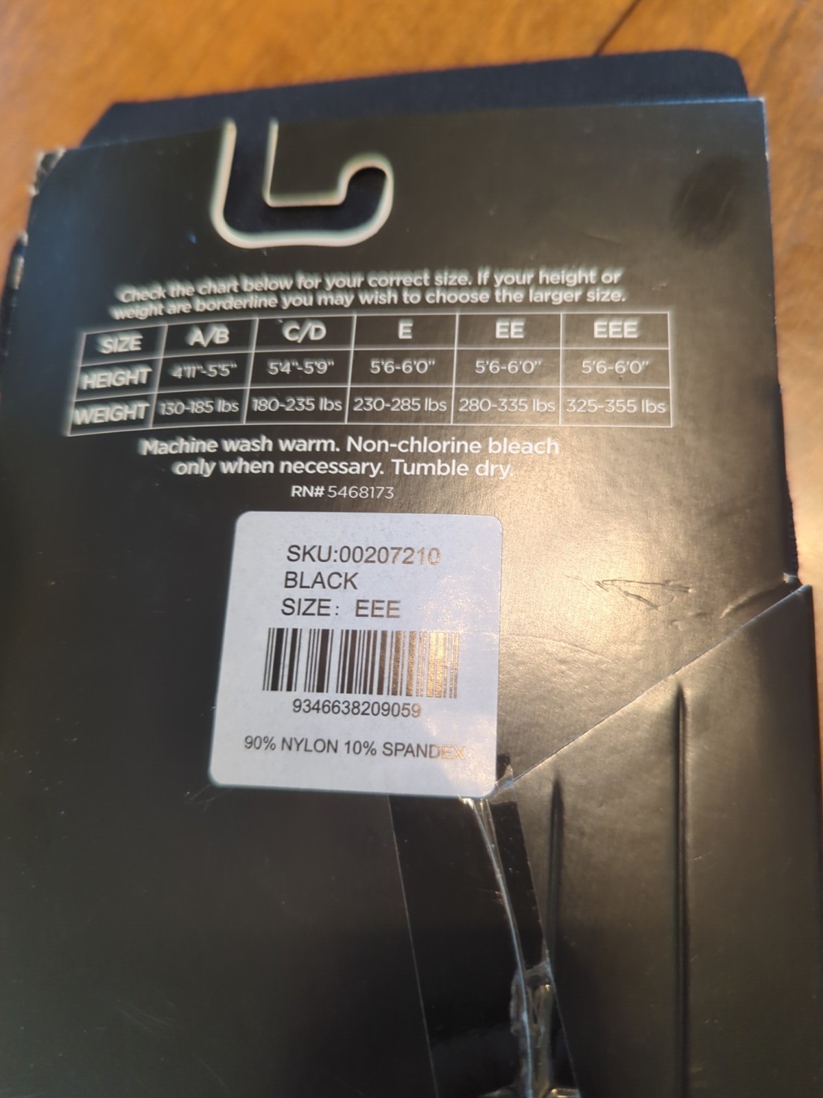 NWT Avenue BLACK Light Control Tights Women’s Size EEE 90%Nylon 10%Spandex