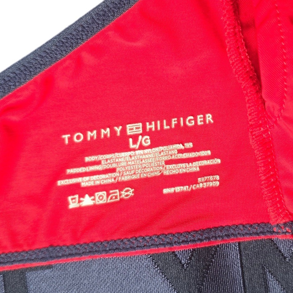 TOMMY HILFIGER Women’s Red minimalist red blue bralette adjustable pads M