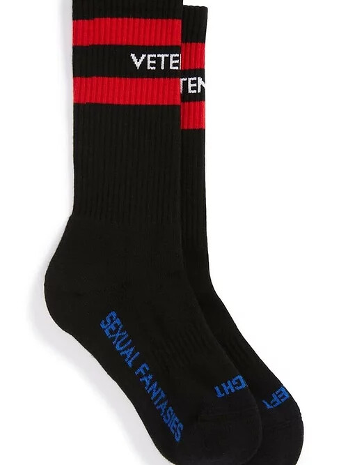 3-Pack VETEMENTS Sexual Fantasies Men’s Socks – Black – One Size – Free Shipping