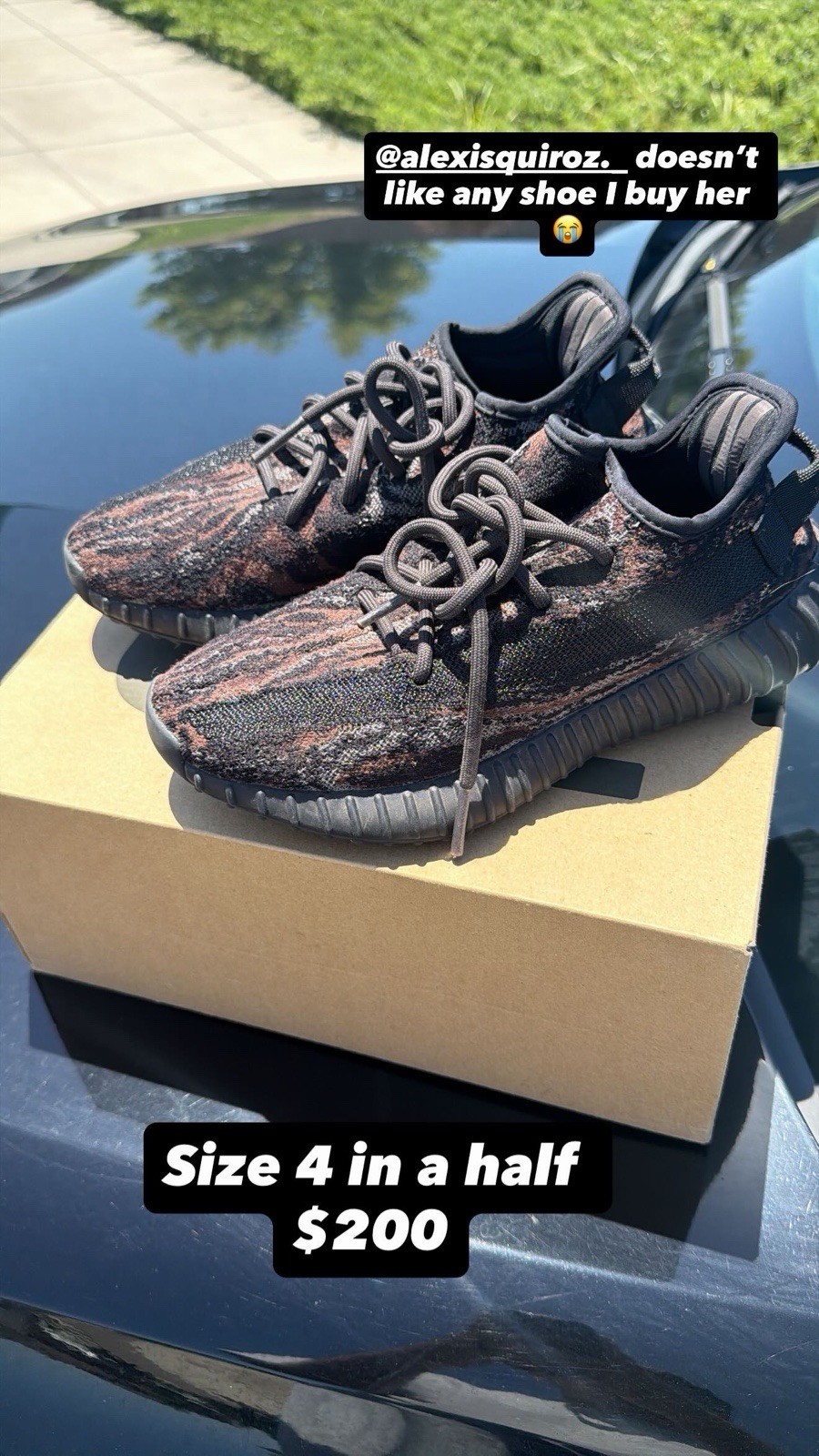 Yeezy Boost 350 Low Top Lace-Up Athletic Sneakers Striped Black Brown