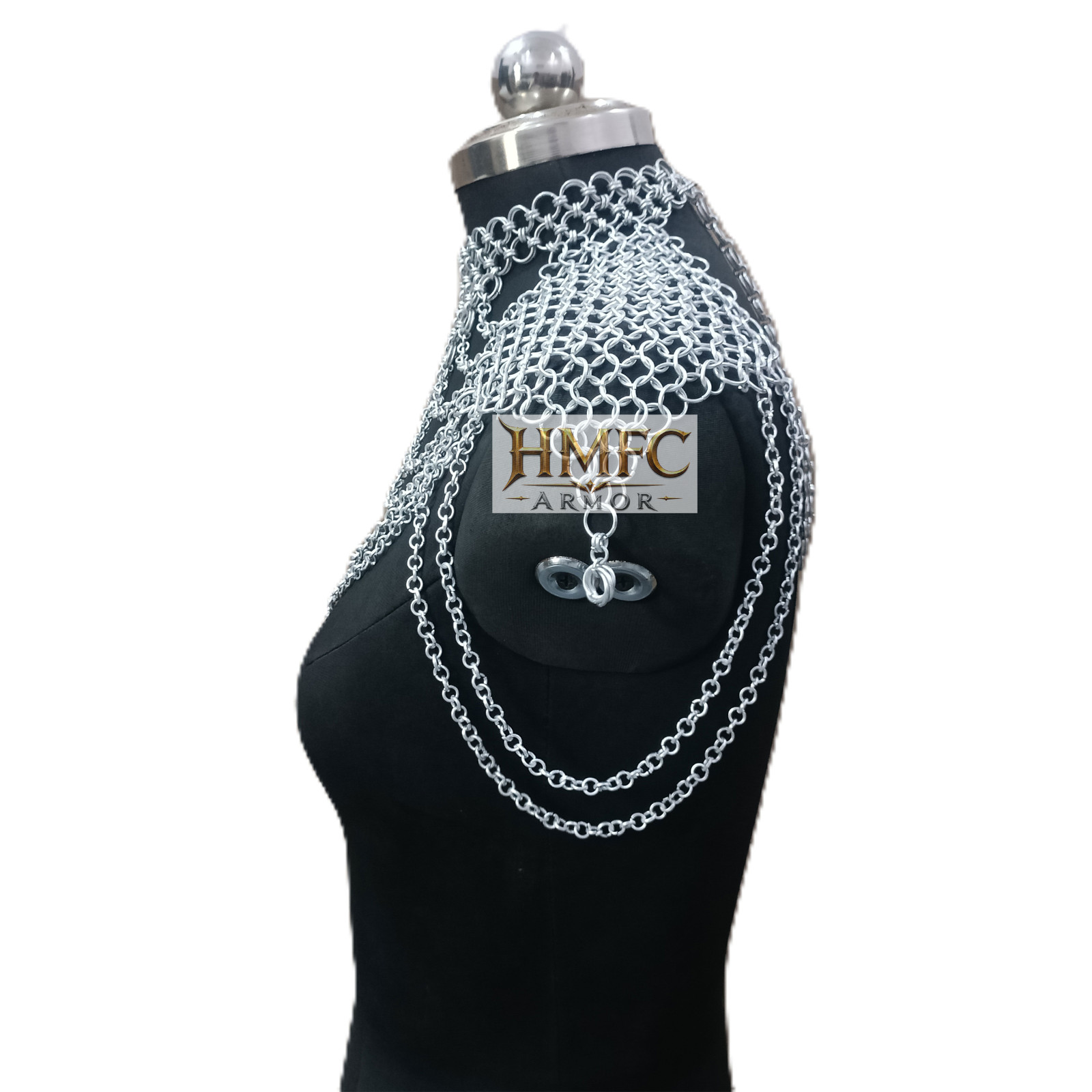 Medieval Chainmail Collar Aluminum Gothic Necklace Women Halloween LARP Costume