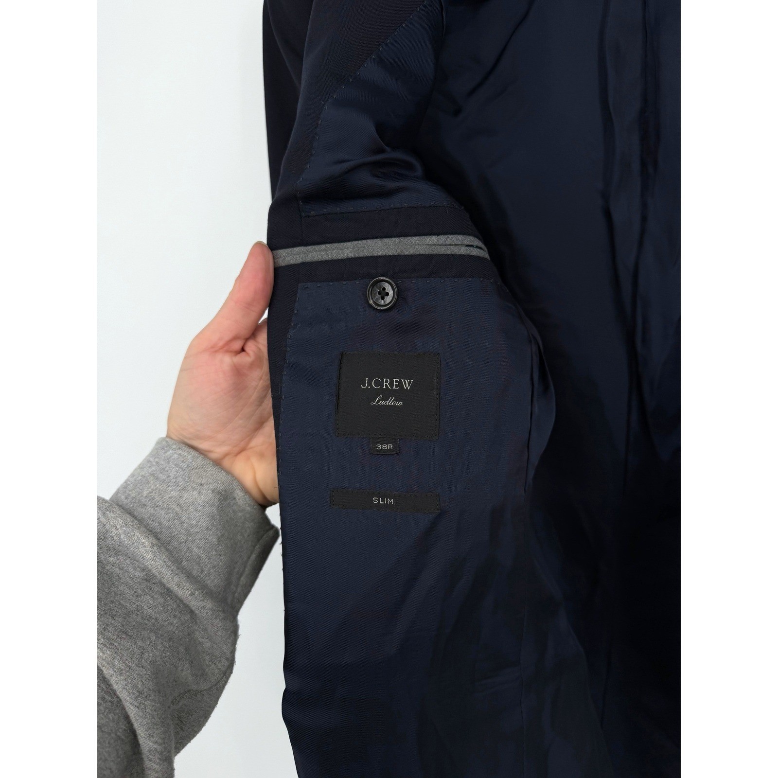 J.Crew Ludlow Slim Fit Suit Jacket Navy Loro Piana Super 120s Wool 38R 28130