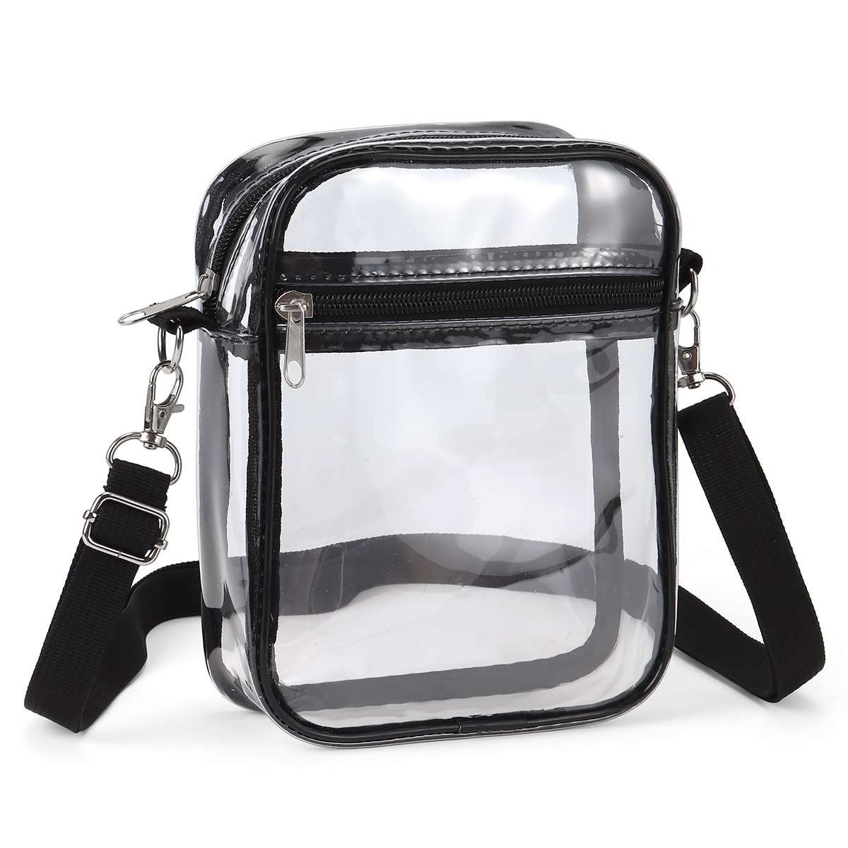 Women PVC Clear Approved Small Crossbody Bag Clutch Handbag Zipper Stadium