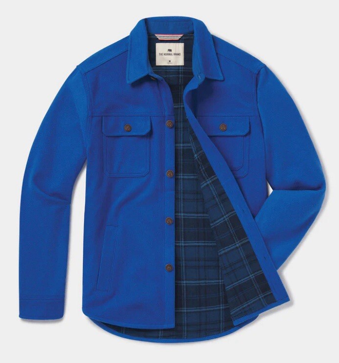 The Normal Brand-Men’s Brightside Flannel Jacket. Color: Cobalt Size Large *New*