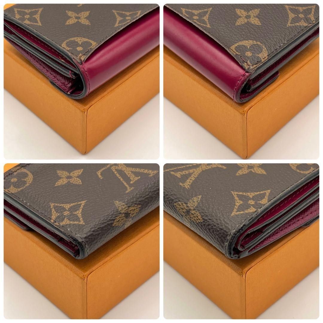 LOUIS VUITTON Wallet: Portefeuille Zoe M62932 Brown Fuchsia W9.7H7.7D2.5cm w/NA;