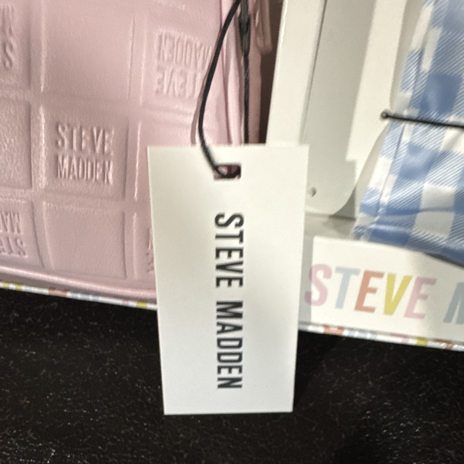 Steve Madden Pink Embossed Logo Crossbody Bag Zip, Adj/Det Strap, Pockets
