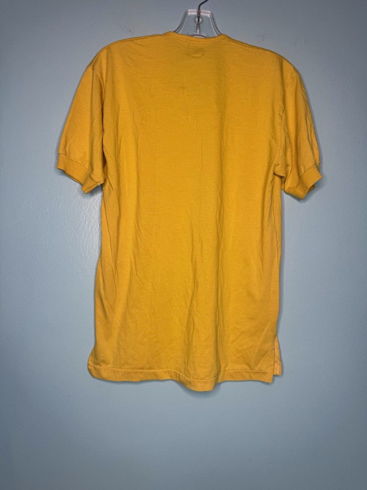 Race Brand Short Sleeve T Shirt Henley Goldstar After Pocket Yellow