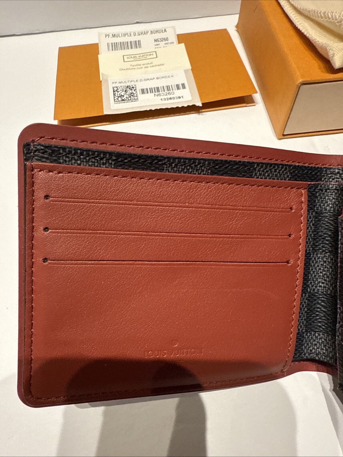 LOUIS VUITTON Men’s Wallet PF.MULTIPLE D.GRAP.BORDEA N63260_13268391 MADE FRANCE