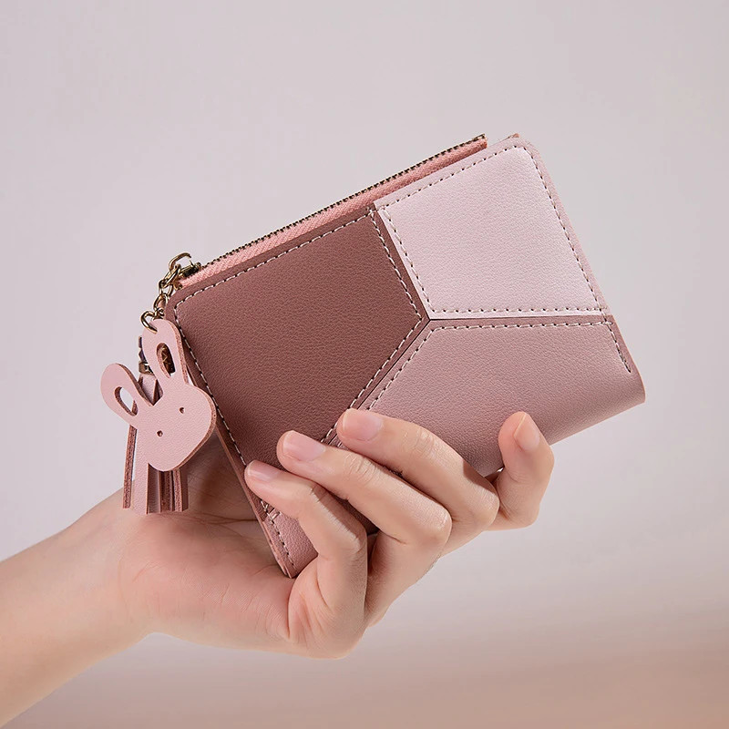 Women PU Leather Wallet Foldable Card Holder Coin Purse Lady Clutch Wallet