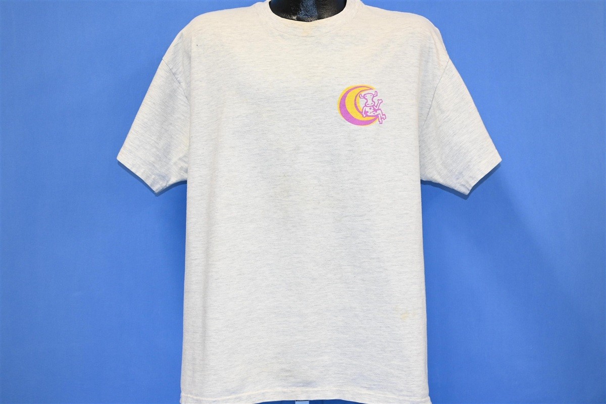 vintage 90s AT&T GOLDSTAR LG ELECTRONICS SPACE ROCKETSHIP COW MOON t-shirt XL