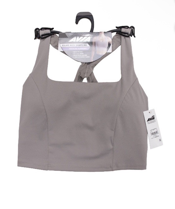 Avia Women’s Medium Support Square Neck Sports Bra Taupe Brown Multi- Sizes New